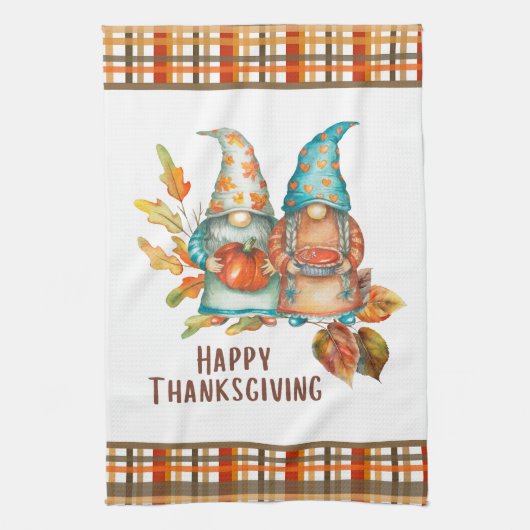 Leuke Thanksgiving Gnomen Theedoek (Verticaal)