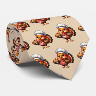 Leuke Thanksgiving taart kalkoen betegeld Stropdas