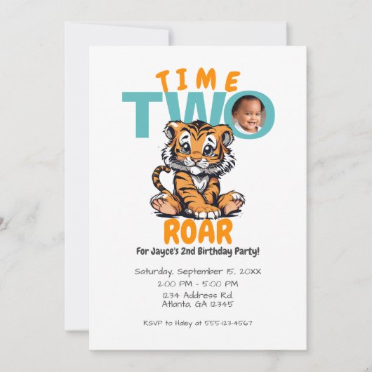 Leuke Tijd TWEE Roar 2e Verjaardag Tijger Oerwoud Kaart (Voorkant)