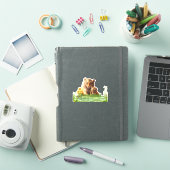 Leuke Tijger Moeder & Baby Bloemen Waterverf Custo Sticker (iPad Cover)