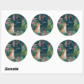 Leuke Tijger Oerwoud Baby shower Ronde Sticker (Vel)