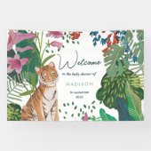 Leuke Tijger Oerwoud Mama om Baby shower te zijn Spandoek (Horizontaal)
