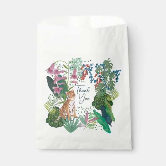Leuke Tijger Oerwoud Safari Dank u Baby shower Bedankzakje (Voorkant)