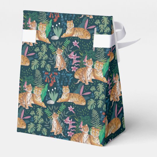 Leuke Tijger Safari Oerwoud Baby shower Bedankdoosjes (Achterkant)