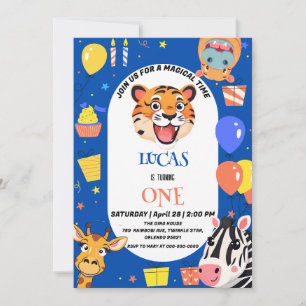 Leuke tijger Zebra Hippo safari dierentuin Wild Bi Save The Date