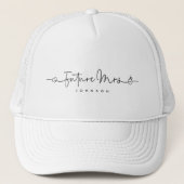 Leuke Toekomst Mrs Script Hart Ring Custom Bruilof Trucker Pet (Voorkant)