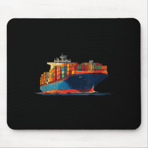 Leuke transportschip Zoek voor Container liefhebbe Muismat