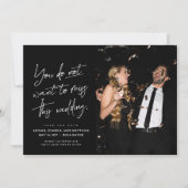 Leuke trendy zwart-wit foto save the date (Voorkant)