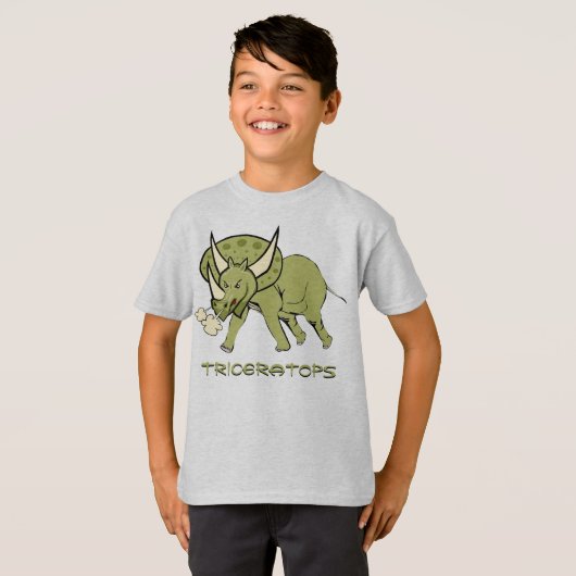 Leuke Triceratops Dino T-shirt (Voorkant volledig)