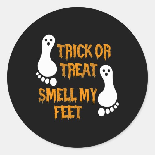 Leuke Trick or treat Ruik Mijn Voeten Halloween Ronde Sticker (Voorkant)