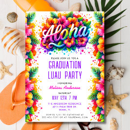 Leuke Tropische Aloha Afstuderen Luau Party Kaart