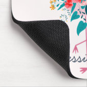 Leuke tropische flamingo gepersonaliseerd muismat (Hoek)