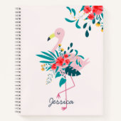 Leuke tropische flamingo gepersonaliseerd notitieboek (Voorkant)