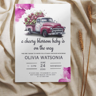Leuke Truck Cherry Sweet Baby shower Kaart