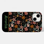 Leuke tuin roze sinaasappel patroonnaam zwart Case-Mate iPhone case (Achterkant (horizontaal))