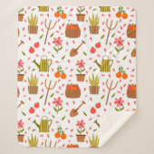 Leuke tuingereedschappen en Planten Naadloze Patro Sherpa Deken (Voorkant)