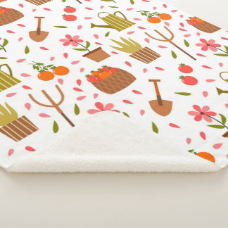 Leuke tuingereedschappen en Planten Naadloze Patro Sherpa Deken