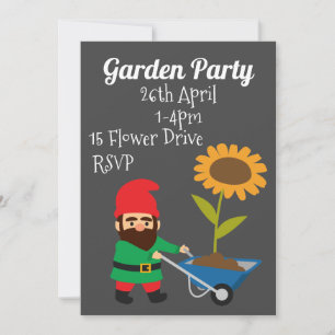 Leuke tuinkabouter Tuin feestfunctie Uitnodiging