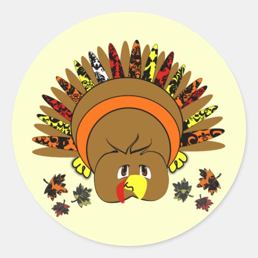 Leuke Turkije Thanksgiving Stickers (Voorkant)