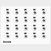 Leuke Tuxedo Kat Cartoon Dank u Ronde Sticker (Vel)