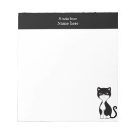 Leuke Tuxedo Kat & Roze Koptekst Eenvoudig Notitieblok