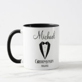 leuke tuxedo met boegroomman op maat mok (Links)