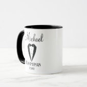 leuke tuxedo met boegroomman op maat mok (Voorkant links)