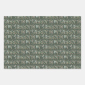 Leuke Typografie Goud Groen Rood Botanische Kerstm Inpakpapier Vel (Voorkant 2)