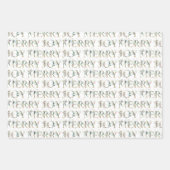 Leuke Typografie Goud Groen Rood Botanische Kerstm Inpakpapier Vel (Voorkant)