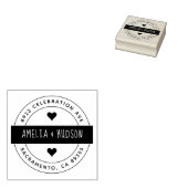 Leuke Typografie Ronde Bruiloft Retouradres Rubberstempel (Gestempeld)