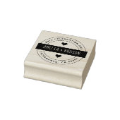 Leuke Typografie Ronde Bruiloft Retouradres Rubberstempel (Stempel)