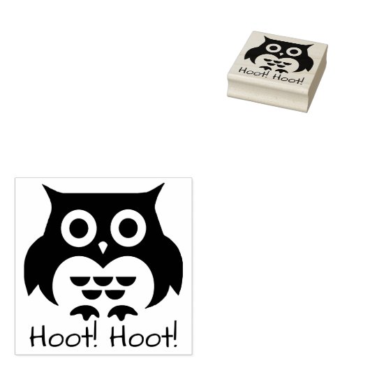 Leuke Uil Hoot! Schiet! Rubberstempel (Gestempeld)