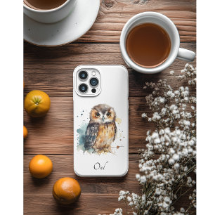 Leuke uil in de waterverf iPhone 11 hoesje