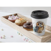 Leuke uil in de waterverf papieren bekers