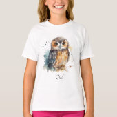Leuke uil in de waterverf t-shirt (Voorkant)