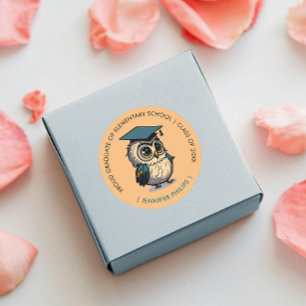 Leuke Uil Kinder Afstuderen   Terug naar school Si Ronde Sticker