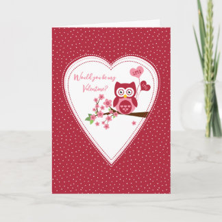 Leuke uil, Valentijn wenskaarten Feestdagen Kaart