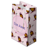 Leuke Uil, Vogel Custom Gift Bag Klein Cadeauzakje (Achterkant Gekanteld)