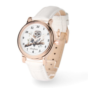 Leuke uil Vogelliefhebbers Voeg naam toe Horloge