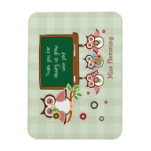 Leuke uilen aangepaste naam leraar waardering magneet (Verticaal)