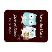 Leuke Uilen Bruiloft bruid en bruidegom Save the D Magneet (Horizontaal)