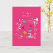 leuke uilen en flowes kaart (Gele Bloem)