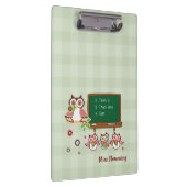 Leuke uilen leraar waardering aangepaste naam klembord (Rechts)