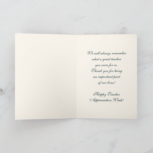 Leuke uilen leraar waardering bedankkaart (Binnen)