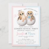 Leuke uilen roze blauw geslacht onthullen partij U Kaart (Voorkant)