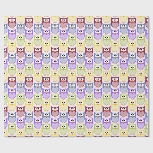 Leuke uilen, Uil Pattern, Baby uilen, Kleurrijke u Cadeaupapier (Vlak)