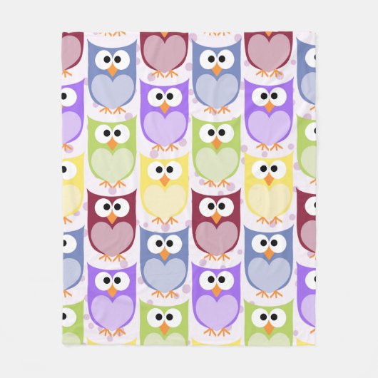 Leuke uilen, Uil Pattern, Baby uilen, Kleurrijke u Fleece Deken (Voorkant)