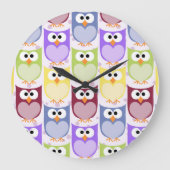 Leuke uilen, Uil Pattern, Baby uilen, Kleurrijke u Grote Klok (Voorkant)