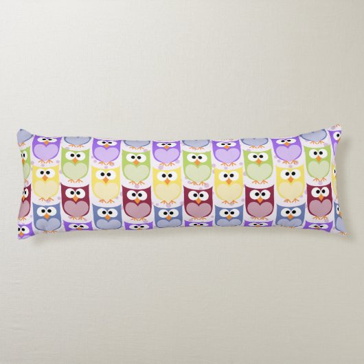 Leuke uilen, Uil Pattern, Baby uilen, Kleurrijke u Lichaamskussen (Achterkant)