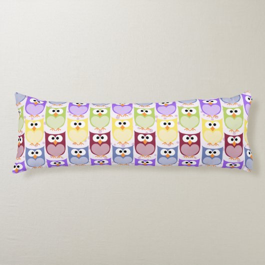 Leuke uilen, Uil Pattern, Baby uilen, Kleurrijke u Lichaamskussen (Voorkant)